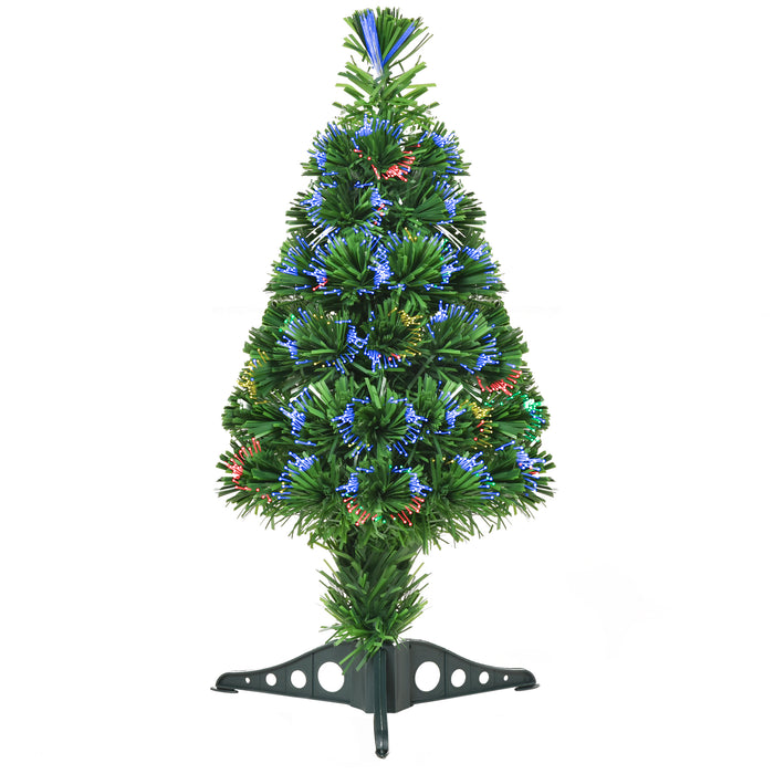 Pre-Lit 60cm Artificial Spruce Christmas Tree - Includes Plastic Stand, Green - Perfect Holiday Decor for Small Spaces
