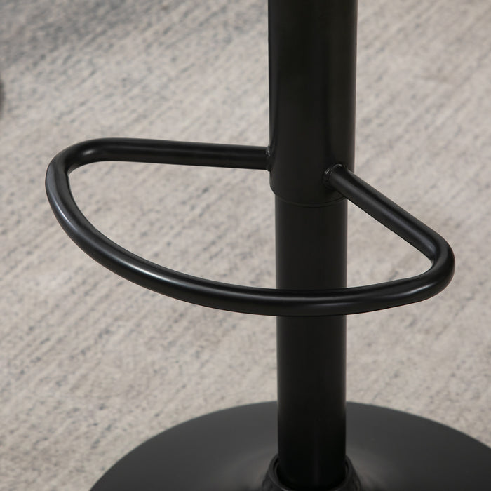 Modern Adjustable Bar Stools Set of 2 - 360-Degree Swivel, PU Leather Kitchen Stools with Footrest, Bar Height - Ideal for Kitchen Island, Home Bar, Brown