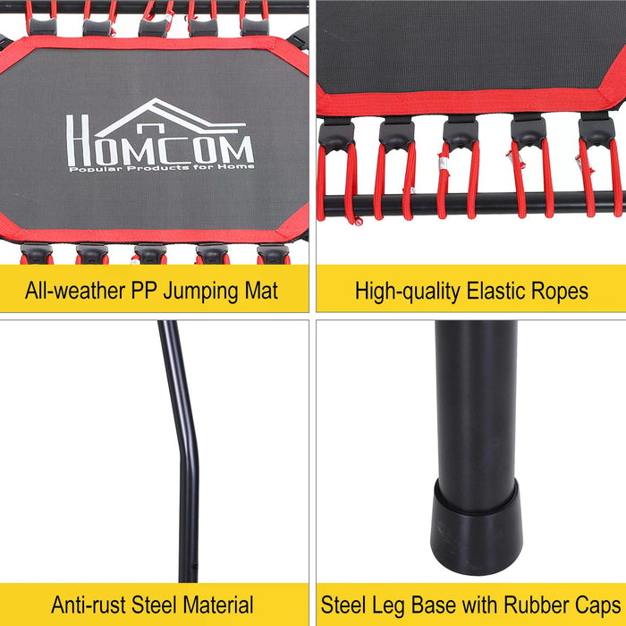 Mini Hexagon 40" Trampoline with Steel Frame - Durable Red Bounce Surface for Kids - Indoor/Outdoor Fitness Rebounder for Children