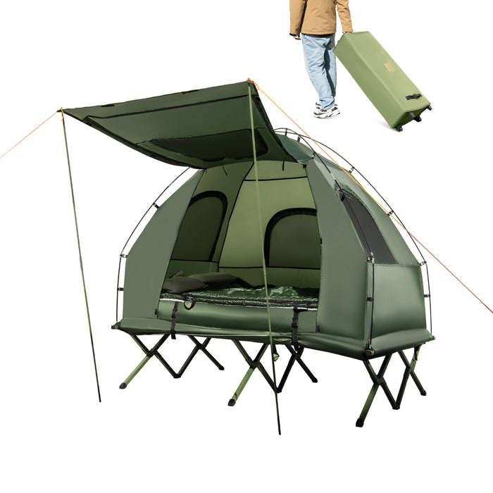 Outdoor Adventure 2-Person Camping Tent Cot - Folding Bed with Integrated Sleeping Bag - Ideal for Campers and Hiking Enthusiasts