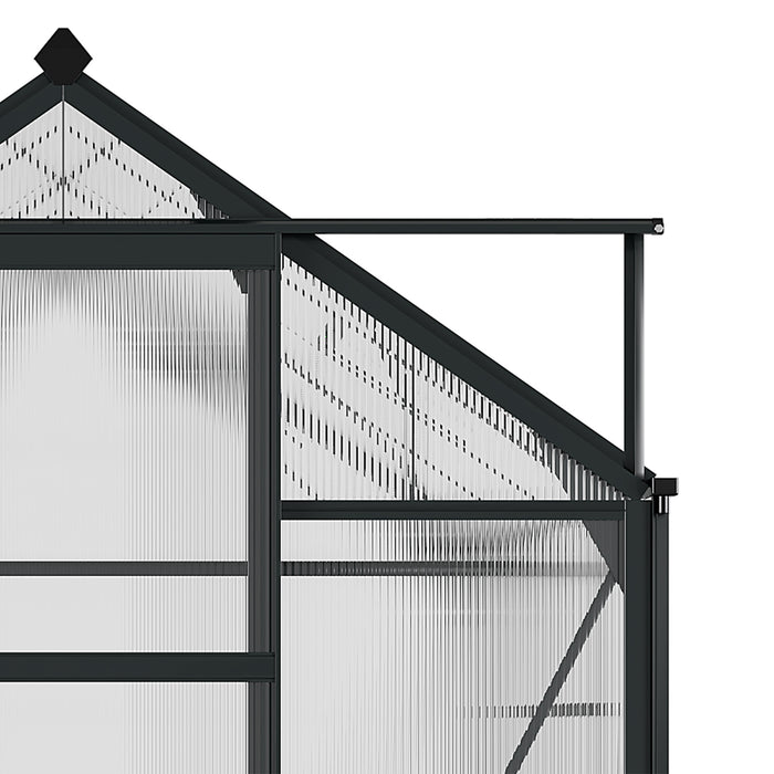 Large Walk-In Clear Polycarbonate Greenhouse - Sturdy Aluminium Frame & Galvanized Base, Sliding Door - Ideal for Garden Plant Growth, 6x8ft