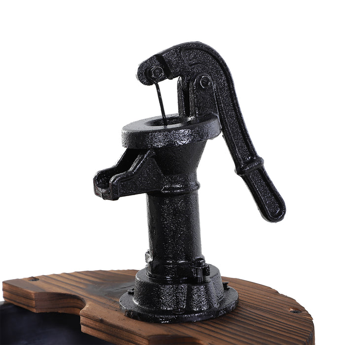 Fir Wood Triple Barrel Water Fountain with Pump - Rustic Outdoor Garden Feature with Cascading Barrels - Soothing Waterfall Effect for Patio & Backyard Relaxation