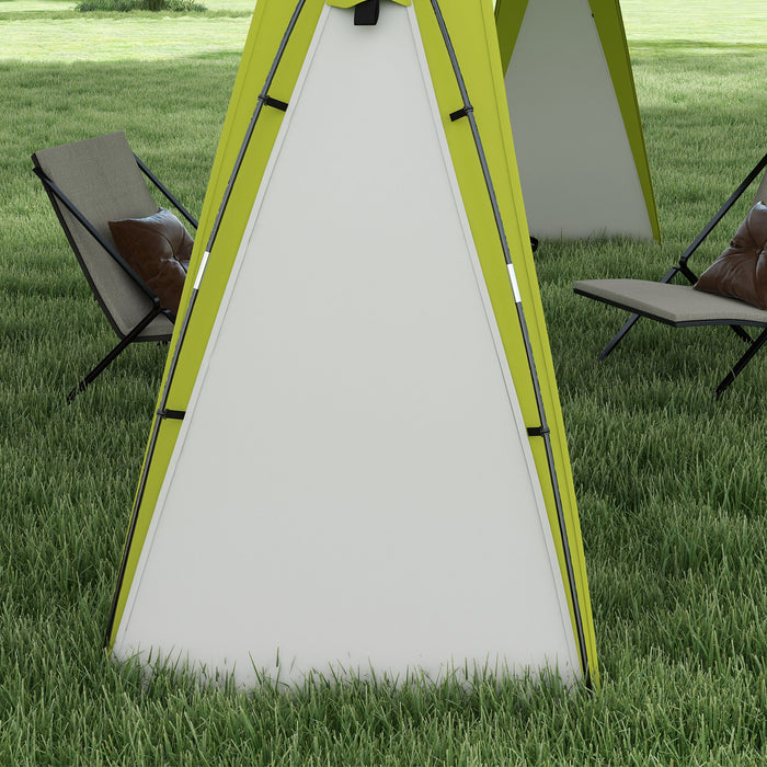 Outdoor Camping Gazebo 3.5x3.5M - Event Dome Shelter with Patio Sun Shade, Garden Arc Pavilion in Green - Ideal Sun Protection for Campers and Garden Parties