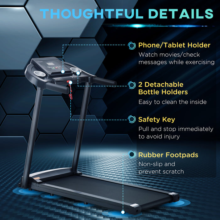 1.5HP Motorised Treadmill - High-Speed 12km/h Electric Running Machine with 12 Programs & LED Display - Ideal for Home Gym & Indoor Fitness Enthusiasts