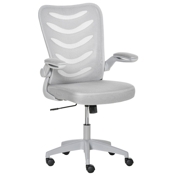 Ergonomic Swivel Mesh Chair with Lumbar Support - Flip-Up Arms and Adjustable Height Office Seating - Ideal for Home Desk Task and Comfort