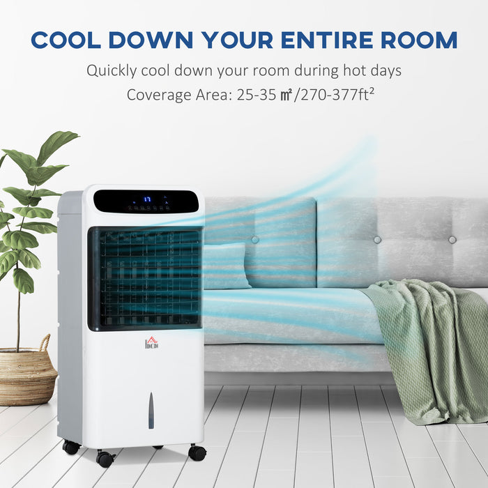 32" Mobile Air Cooler with Evaporative Anion Technology - Ice Cooling Fan, Water Conditioner, Humidifier with 3 Modes, Remote, Timer - Ideal for Home Bedroom Comfort and Air Quality Improvement