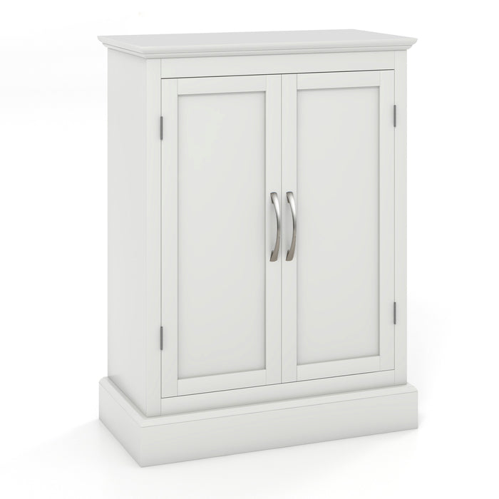 Freestanding Bathroom Cabinet - 2 Doors, Floor Cabinet in White - Ideal for Spacious Bathroom Storage Solutions