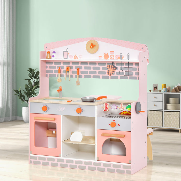 2-In-1 Kids Playset - Kitchen Playset With Realistic Toy Food - Perfect for Creative Kids Looking For Role Play Fun