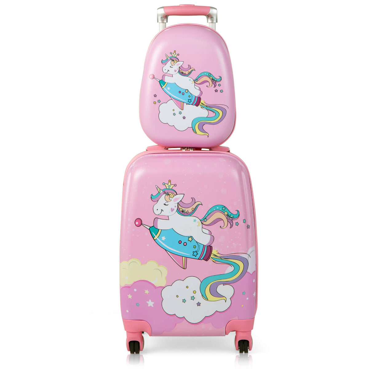 Unicorn Themed Kids Luggage Set - 2-Piece Set with Spinner Wheels - Ideal Travel Solution for Children