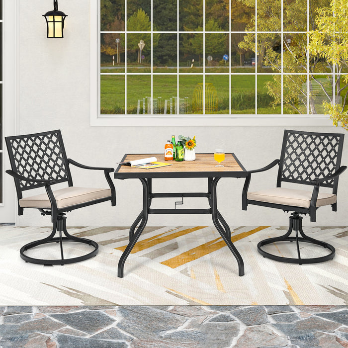 Outdoor Swivel Chair Set - 2-Piece Patio Bistro Dining Chairs with Soft Seat Cushions - Ideal Garden Furniture for Comfortable Outdoor Dining