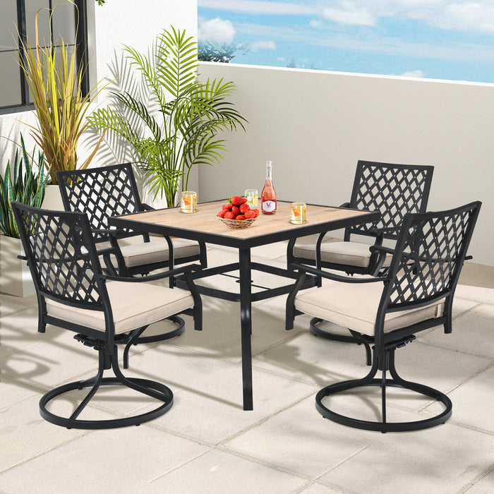 Outdoor Swivel Chair Set - 2-Piece Patio Bistro Dining Chairs with Soft Seat Cushions - Ideal Garden Furniture for Comfortable Outdoor Dining