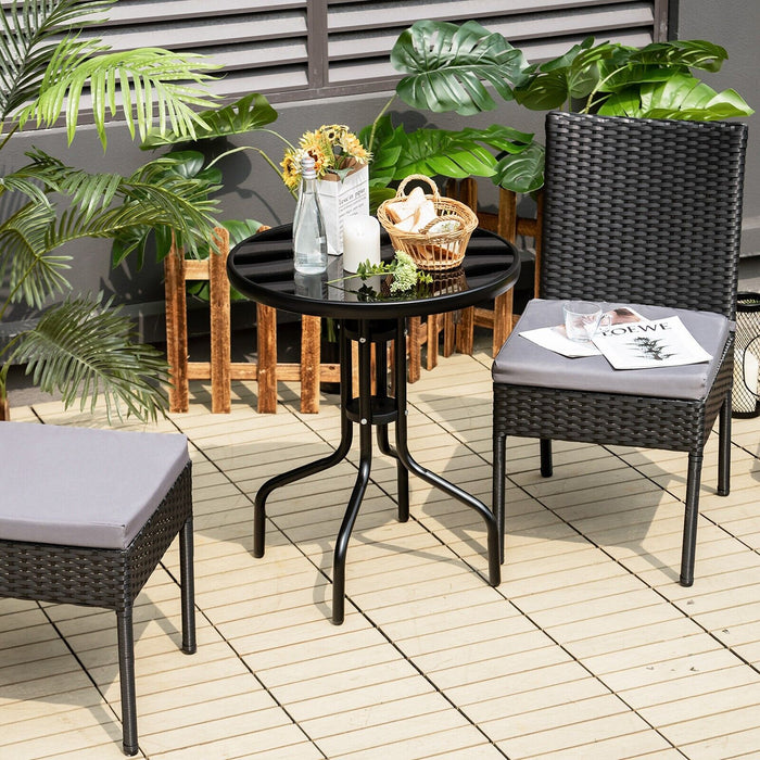All-Weather Chair Set - 2 Piece Outdoor Dining Furniture with Soft Cushions, Grey - Perfect for Patio Dining and Outdoor Seating Comfort