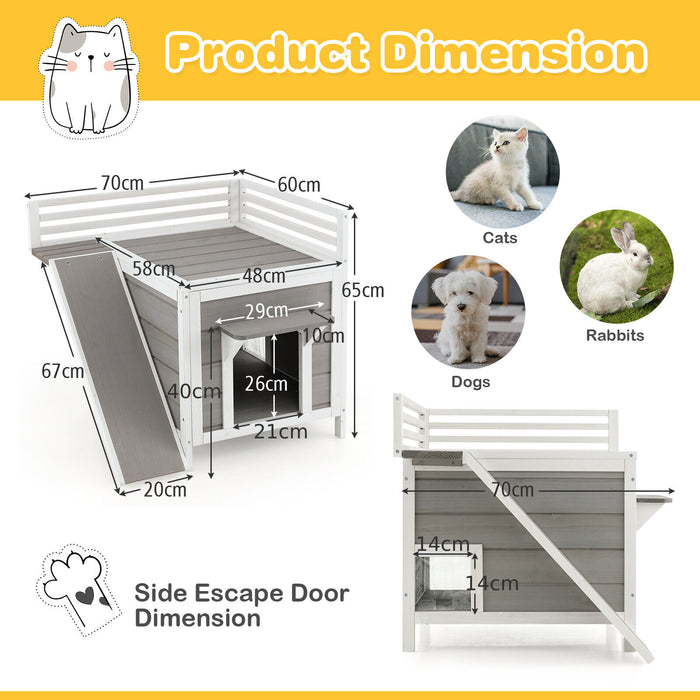 Pet Haven Indoor - Stylish Dog House with Balcony - Perfect Home for Small to Medium Size Pets