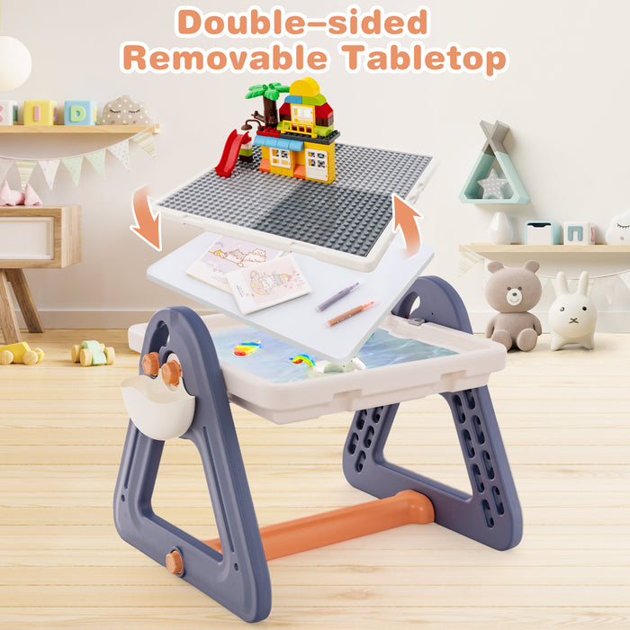 Art Table & Easel for Kids - 2-in-1 Design with Rotatable & Removable Desktop - Inspiring Creativity in Children, Perfect for Little Artists