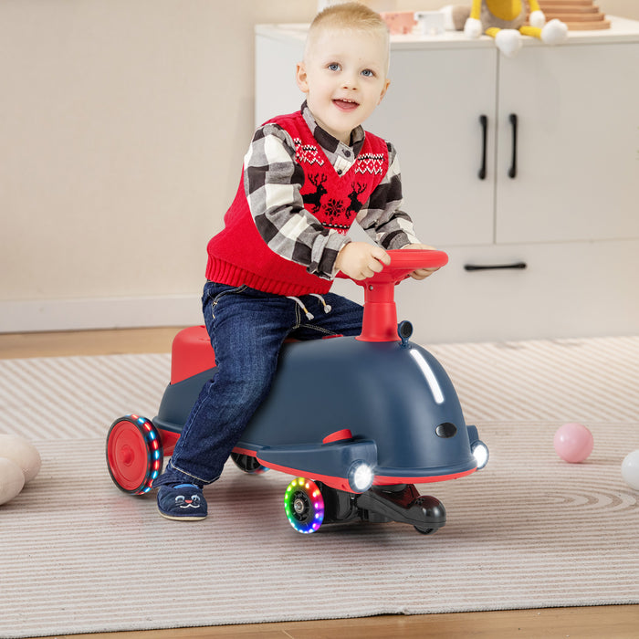 Kids Ride On Electric Wiggle Car - 2 in 1, Music and Pedal, Blue - Perfect for Active Children Seeking Fun Play Opportunities