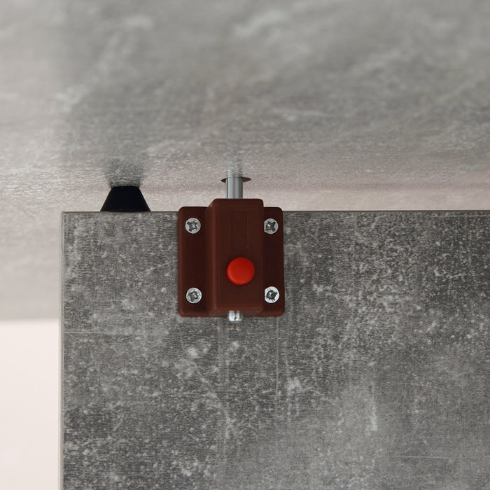 Drop Leaf Folding Dining Table with 2-Tier Storage Shelves - Compact Kitchen Table on Wheels, Cement Grey - Ideal for Small Spaces & Versatile Use