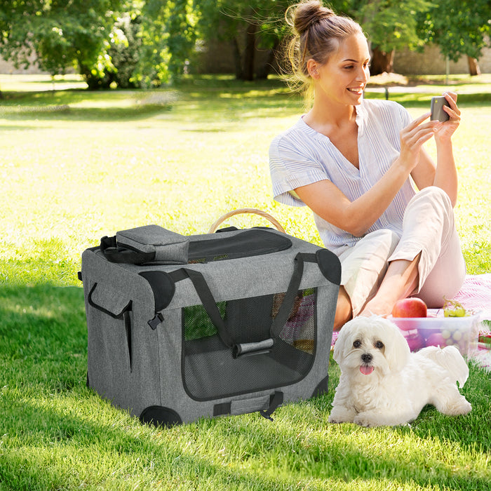 Oxford Fabric Folding Pet Carrier Bag - Durable, Portable Travel Tote for Cats and Dogs - Ideal for Airplane, Car Travel or Vet Visits