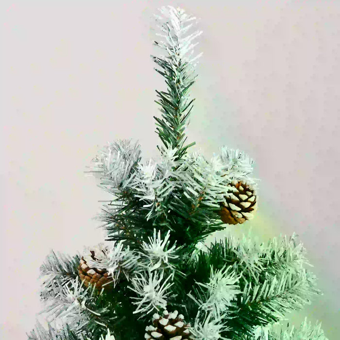 Holiday Home Faux Pine Christmas Tree - 5-Foot Pre-Decorated with Pine Cones, Auto-Open Design for Easy Setup - Perfect for Festive Home Holiday Decor