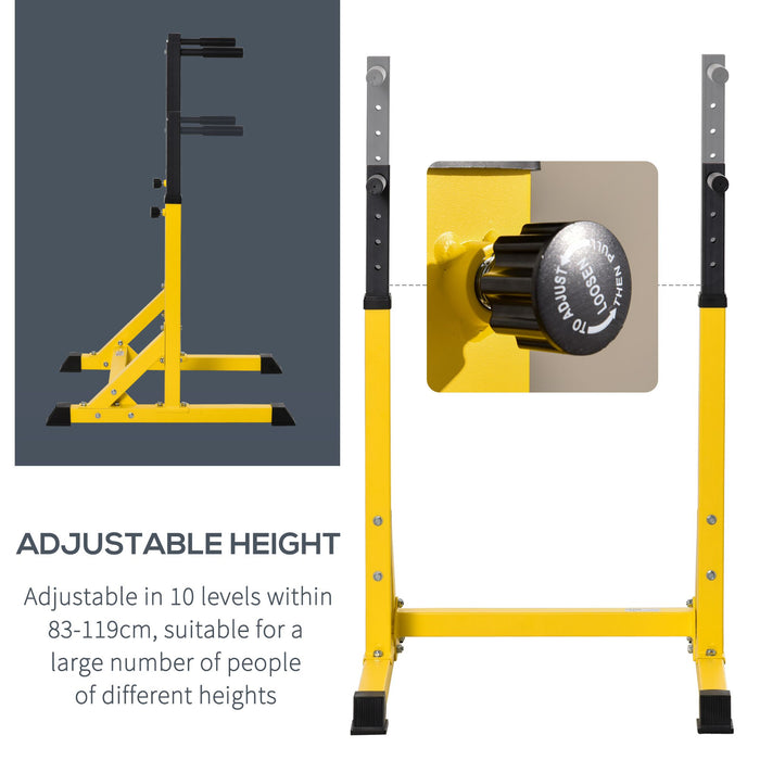 Height-Adjustable Power Tower - Dip Station with Chin Up and Pull Up Bars for Home Gym - Bicep & Tricep Workout Equipment for Strength Training
