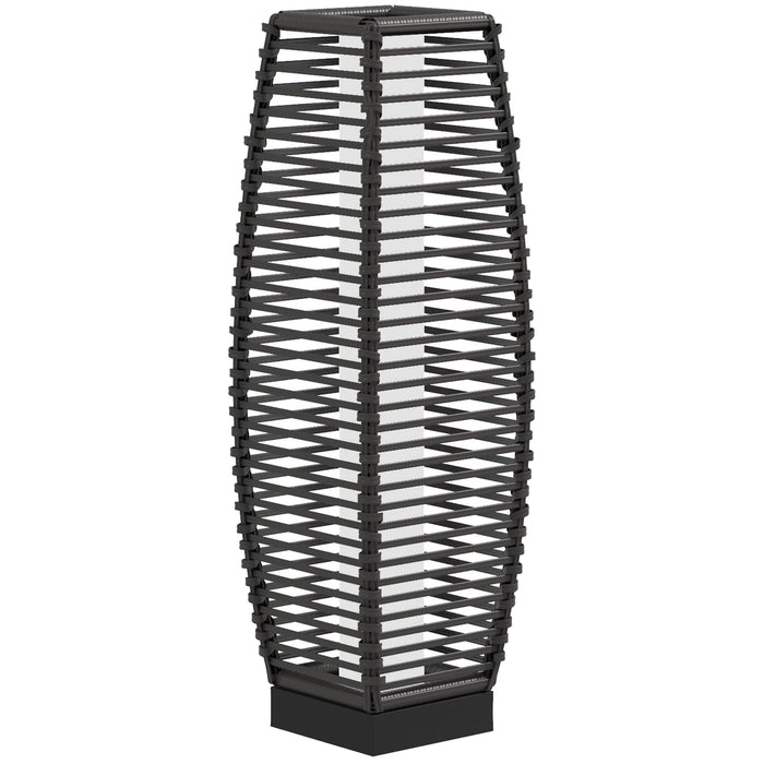 Solar Floor Lamp - Outdoor Garden Pathway Lantern with Auto On/Off LED Lights - Decorative Illumination for Porch and Yard, Grey
