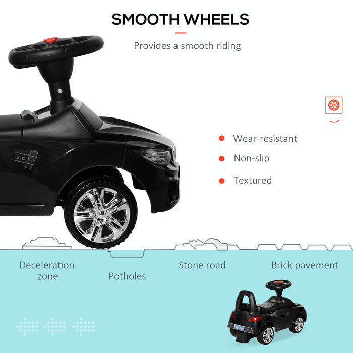 Baby Toddler Ride-On Walker - Foot-Powered Sliding Car for Kids, Black Finish - Encourages Motor Skills and Independence for Youngsters