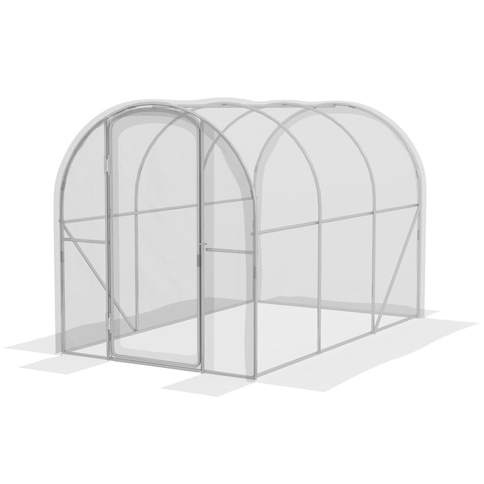Walk-in Polytunnel Greenhouse with PE Cover - Sturdy Galvanized Steel Frame, 3m x 2m x 2m, Transparent - Ideal for Year-Round Gardening and Plant Protection