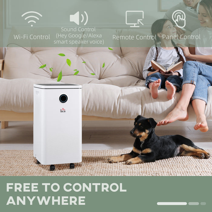 2500ML Smart WiFi Dehumidifier - 10L/Day Portable and Quiet Moisture Remover - Ideal for Home, Laundry, and Basement Spaces