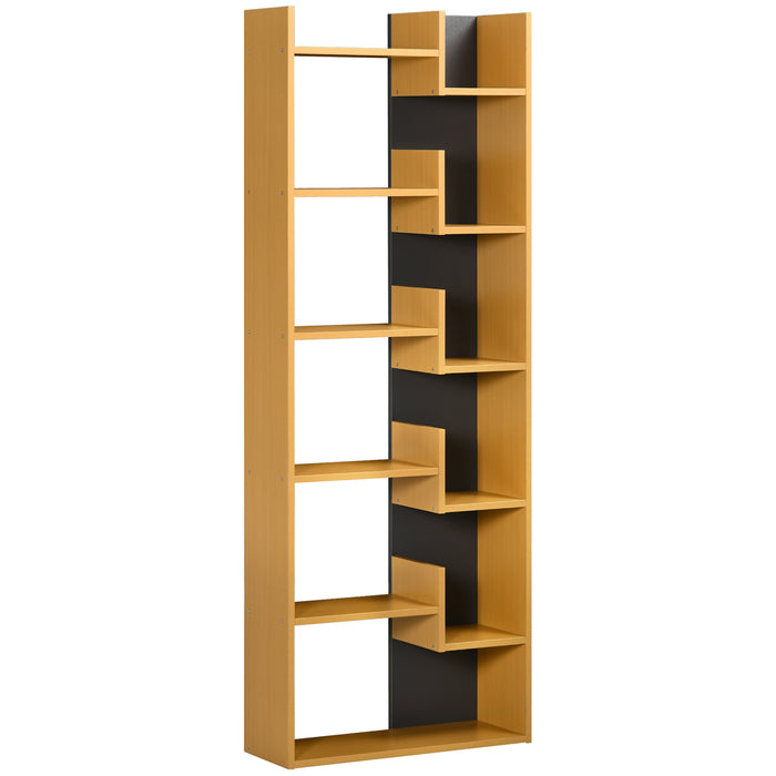 6-Tier Bookshelf - Contemporary Bookcase with Eleven Open Shelves - Stylish Freestanding Storage for Home Office and Study Spaces