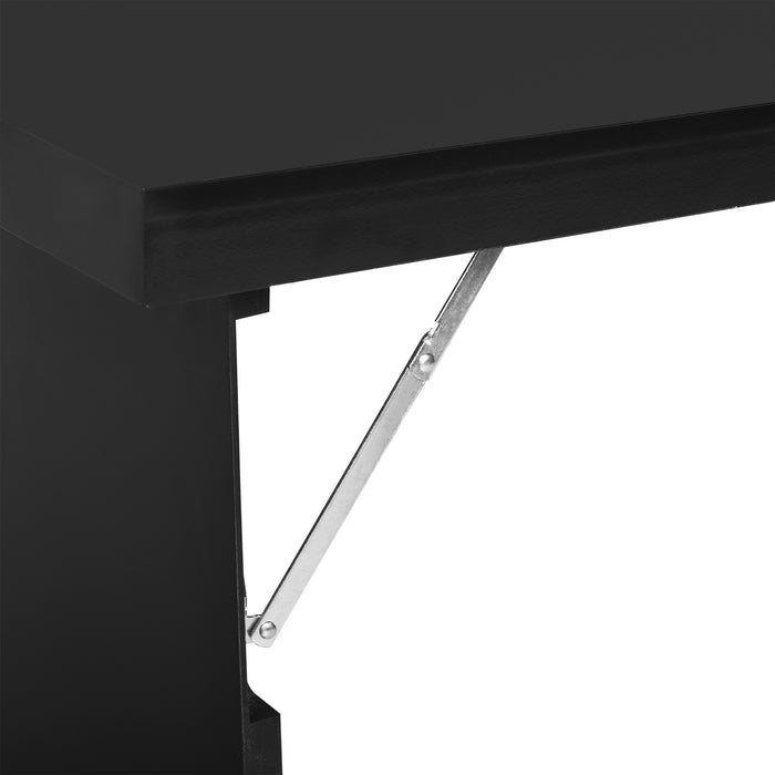 Wall-Mounted Folding Table with Chalkboard - Space-Saving Drop-Leaf Desk, Multifunctional, Black - Ideal for Small Spaces and Creativity Stations