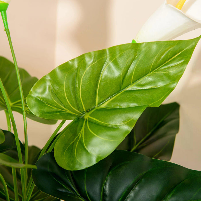 Artificial Calla Lily Flowers - Set of 2 Realistic Faux Plants in Nursery Pots, 55cm - Perfect for Indoor & Outdoor Home Decor