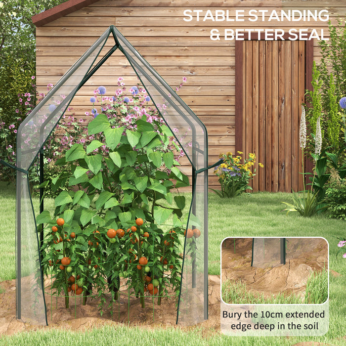 Portable Tomato Growhouse - Mini Greenhouse with Dual Zippered Doors, 90x90x145cm - Ideal for Indoor/Outdoor Gardening