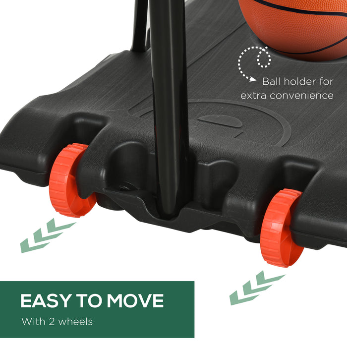 Kids Height-Adjustable Basketball Hoop System - Sturdy Backboard, Weighted Base, Portable Wheels, 1.8-2m Range - Perfect for Young Athletes and Family Fun