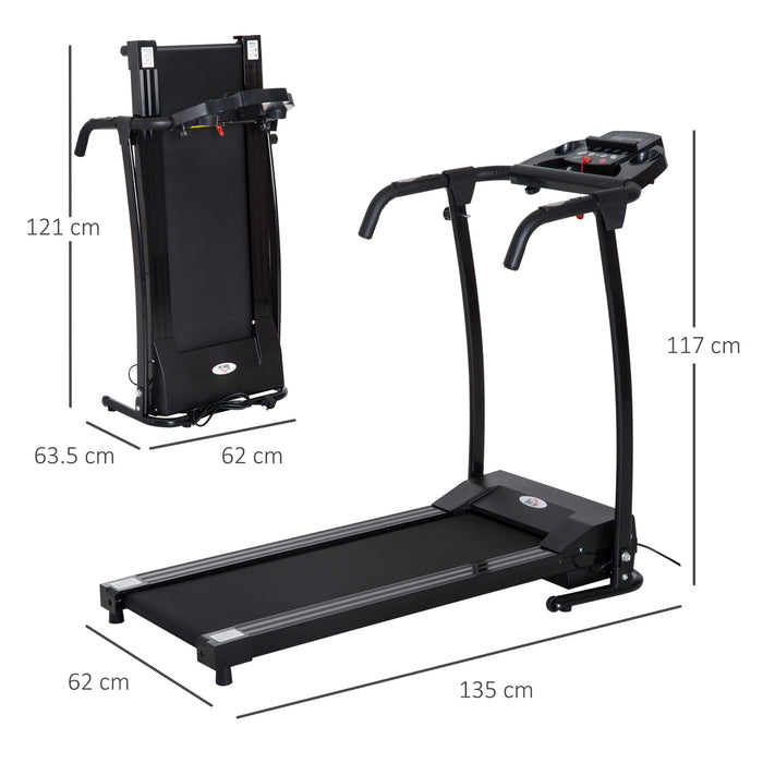 Folding Electric Treadmill - 1-10Km/h Adjustable Speed Motorised Jogger - Compact Home Fitness Equipment for Indoor Exercise & Gym Enthusiasts