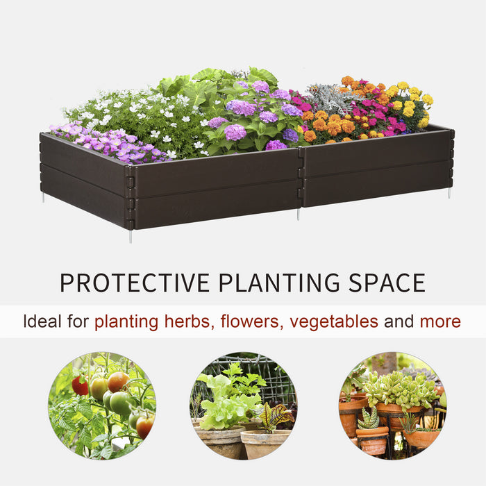 DIY Raised Garden Bed Kit - 6-Panel Easy Assembly Planter Box for Flowers, Herbs, and Vegetables - Perfect for Outdoor Gardens and Backyards