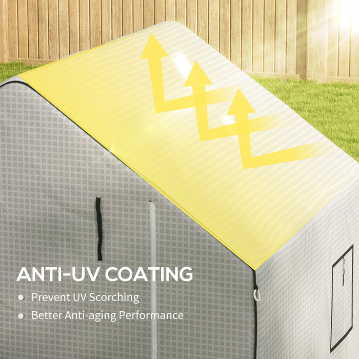 Walk-In PE Greenhouse Cover with Roll-Up Door - Durable Polyethylene Garden Hot House Protector, 140x143x190cm with Windows - Ideal for Plant Growth and Protection