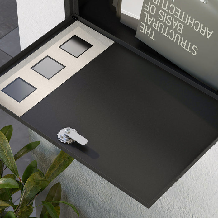 Weatherproof Wall Mounted Letterbox - Modern Mailbox with Viewing Windows and 2 Keys - Secure Postal Solution for Home and Office Use