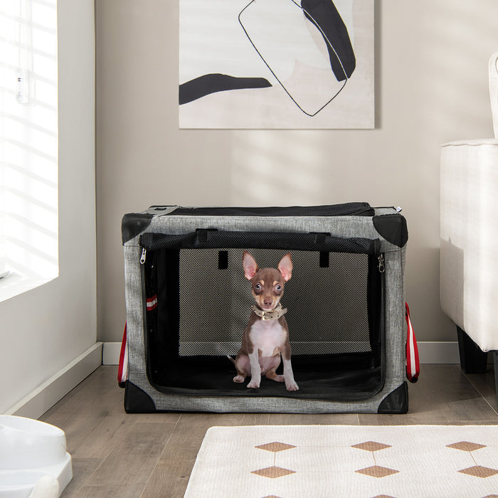 3-Door Folding Soft Kennel with Metal Frame - Dog House with Removable Pad for Comfort - Convenient Solution for Your Pet's Rest and Travel Needs