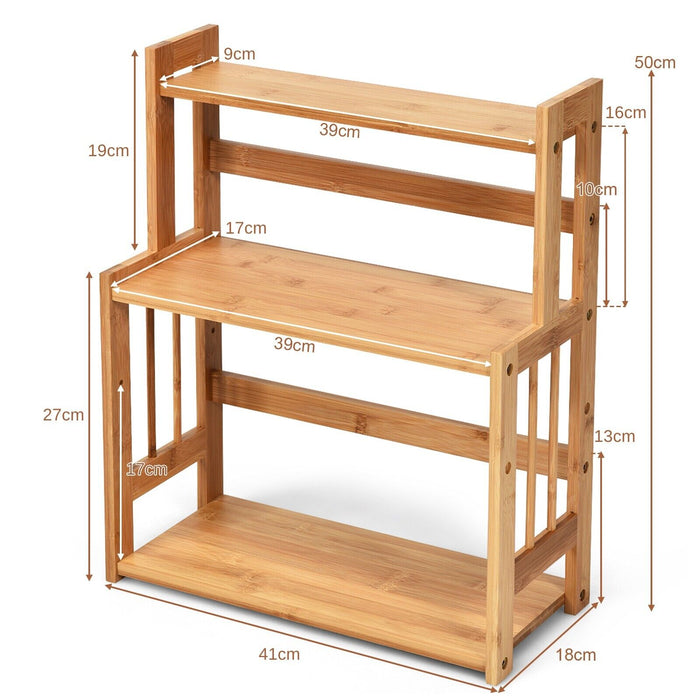 Bamboo Kitchen Shelf - 3-Tier Spice Storage Solution - Ideal for Organized and Space-Saving Cooking Area
