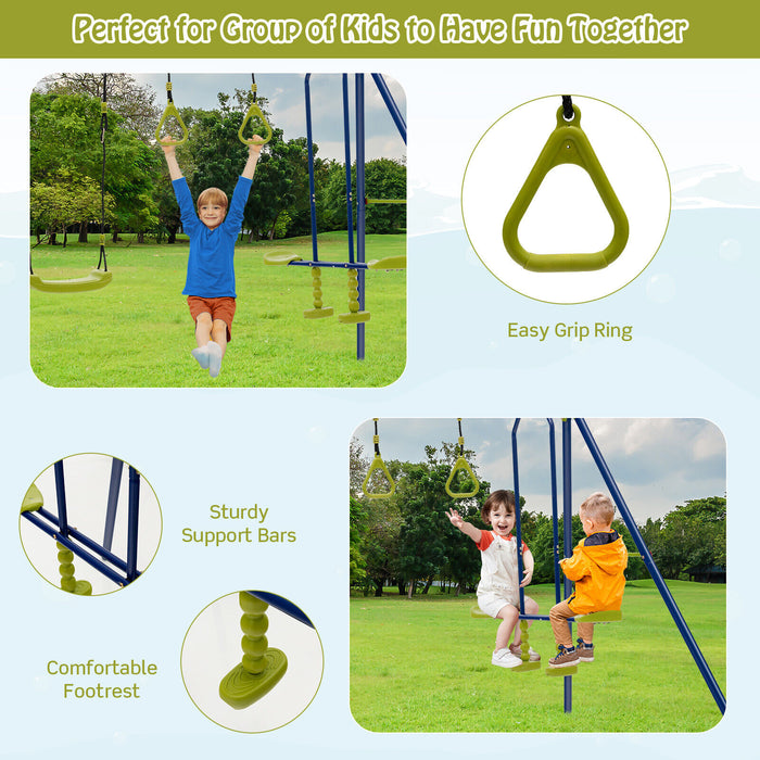 A-Frame Swing Set - 3-in-1 Multifunctional Design - Ideal for Outdoor Play and Physical Activity for Children