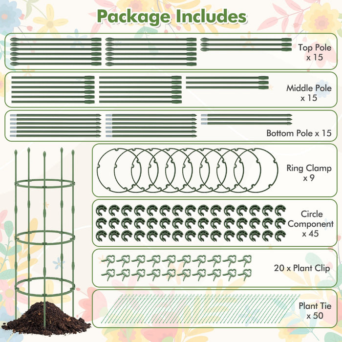 Garden Trellis 3-Pack - Ideal for Climbing Vines, Flowers, Potted Plants, Vegetables and Fruits - Perfect Gardening Solution for Plant Lovers