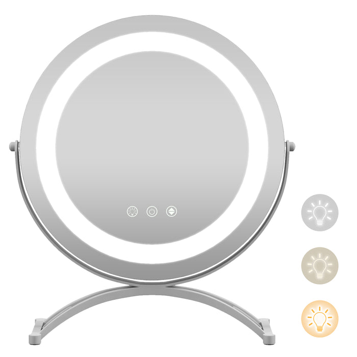 LED Lighted Round Vanity Mirror, 30 CM - Smart Touch Control, Radiant White - Perfect for Makeup Enthusiasts and Beauty Gurus