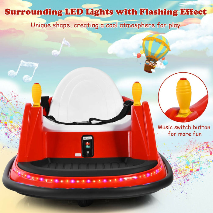 Child's Bumper Car Ride-On - Red Toy with Colorful Flashing Lights and Music - Fun Play for Boys and Girls