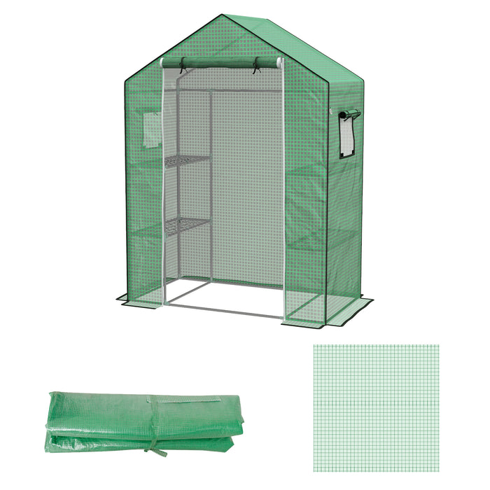Walk-in PE Greenhouse Cover with Roll-up Door - Durable Plant Protection Hot House Cover, 140x73x190cm with Windows - Ideal for Gardeners and Growing Vegetables