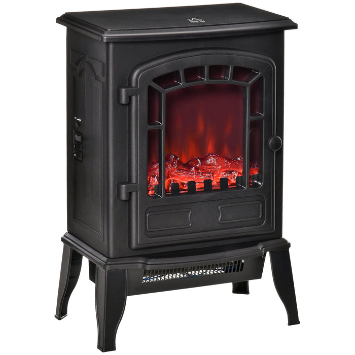 Electric Fireplace Heater Stove - Free Standing with Realistic Flame Effect & Overheat Safety Protection, 1000W/2000W - Ideal for Cozy Indoor Spaces & Home Heating Solution