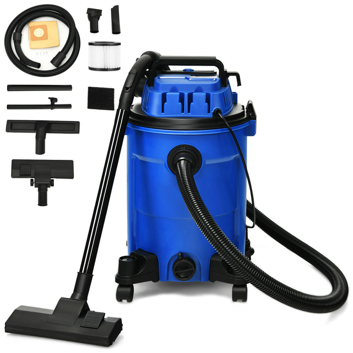 Blue Wet/Dry Portable Vacuum Cleaner, 25L Capacity - With Dual Functionality for Blowing and Suction - Ideal for Effective Cleaning at Home and Workspaces