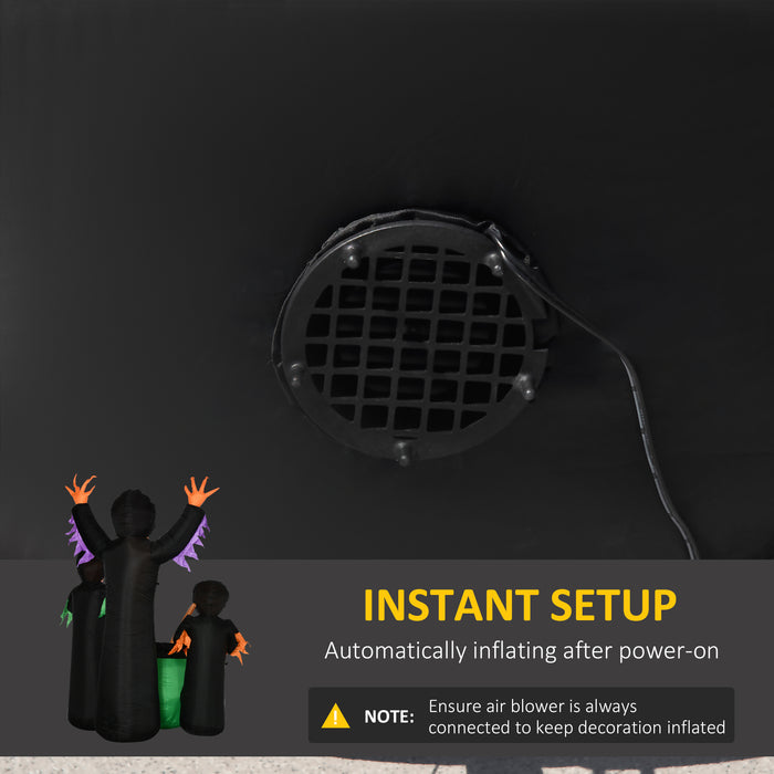 8ft Giant LED-Lit Halloween Inflatable - Outdoor Yard Decoration with Three Witches and Magical Pot - Perfect for Spooky Holiday Ambiance