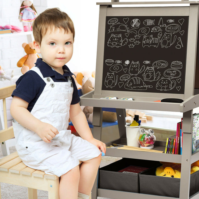 Double-Sided Kids Art Easel - Includes Paper Roll for Continuous Creativity - Perfect for Budding Young Artists