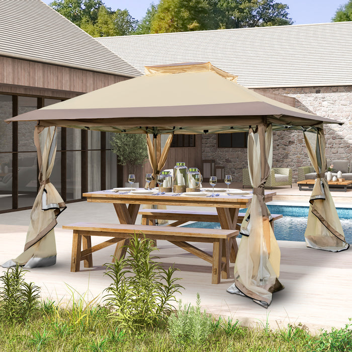 Pop Up Gazebo Brand - Portable Canopy Shelter with Vented Top - Ideal for Outdoor Sheltering without Mesh Netting