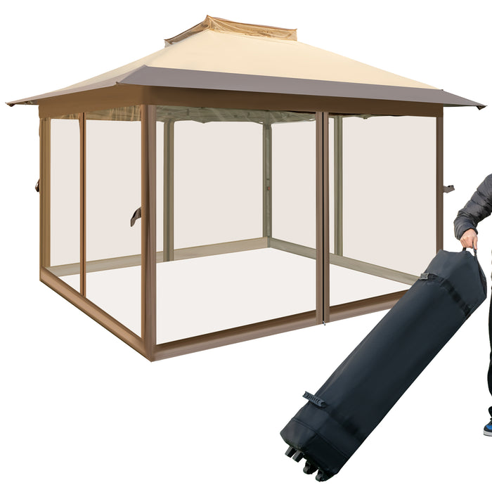 Pop Up Gazebo Brand - Portable Canopy Shelter with Vented Top - Ideal for Outdoor Sheltering without Mesh Netting