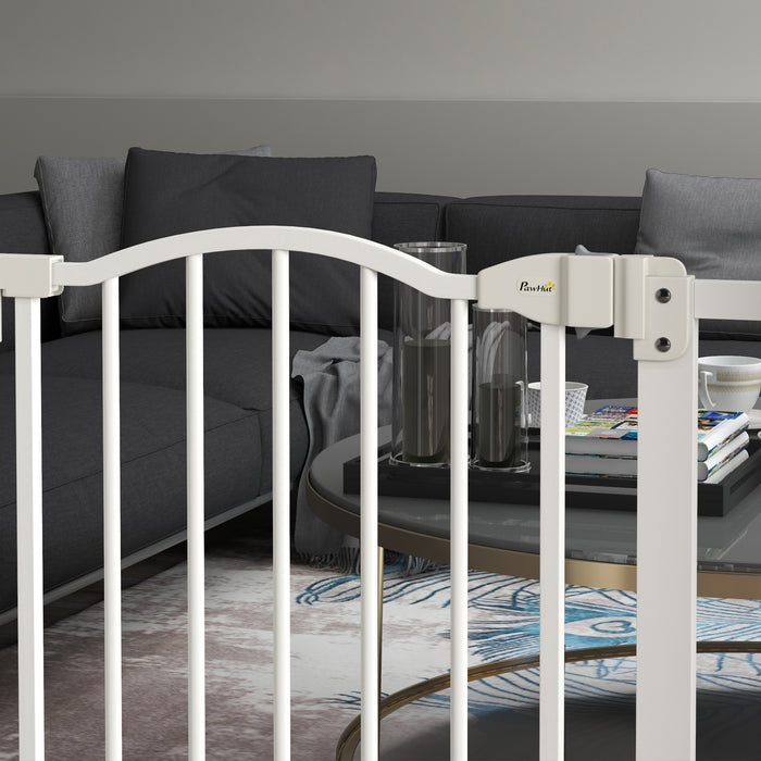 Adjustable Metal Pet Gate 74-87cm - Auto-Close Safety Barrier for Dogs & Cats - Ideal for Home Doorways & Staircases